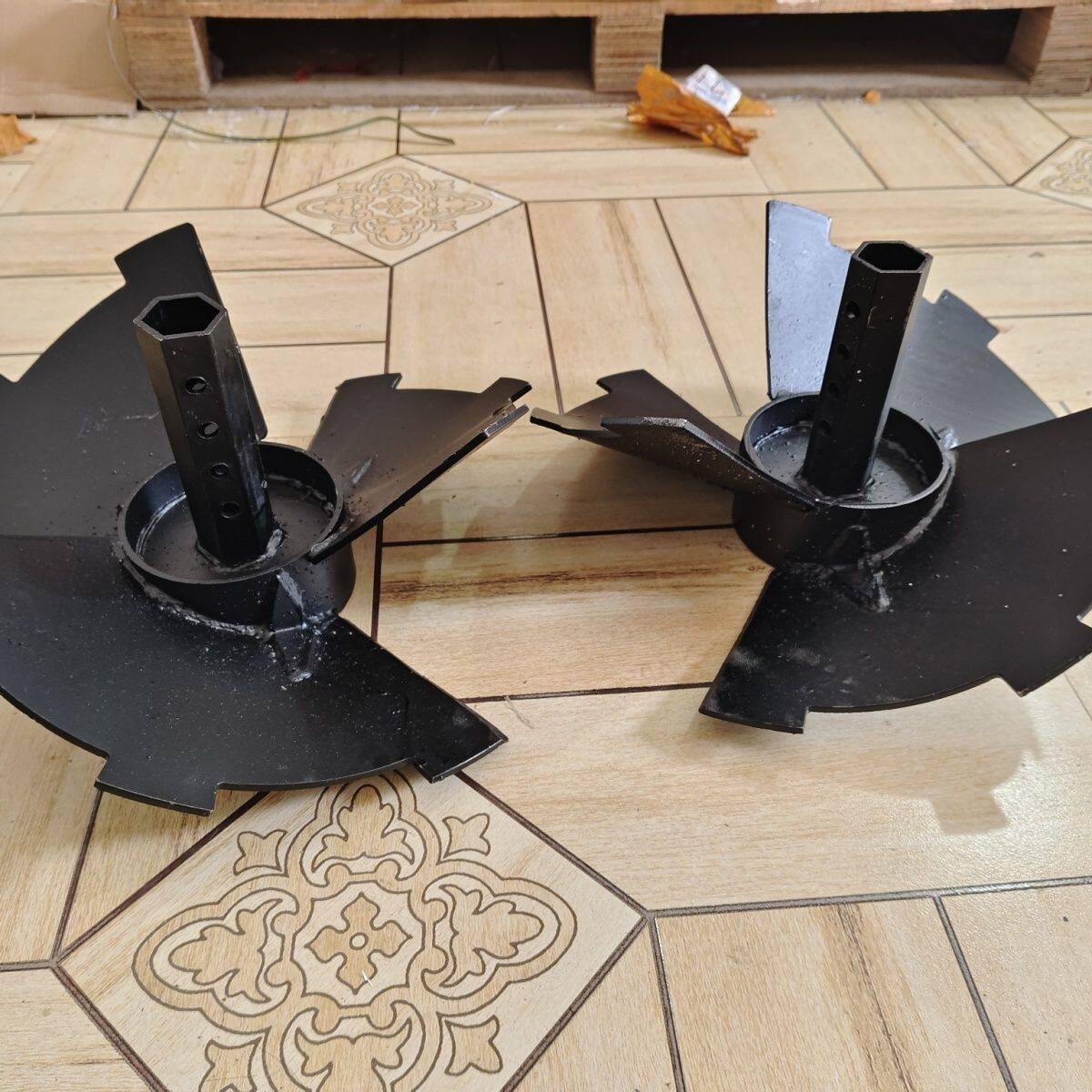 锰钢风扇叶6mm32轴锰钢加厚三叶片开沟风扇叶华光培土机配件一对