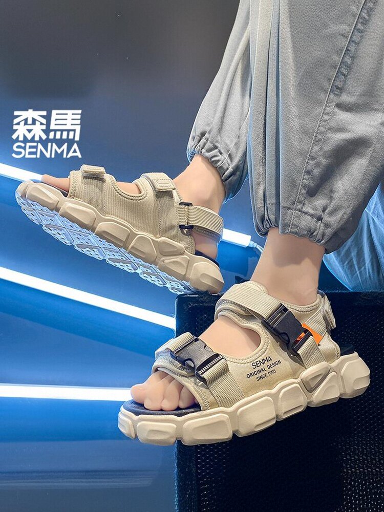 세미르 샌들 남성 여름 아우터 미끄럼 방지 냄새 방지 드라이버 드라이빙 샌들 아웃도어 스포츠 두꺼운 밑창 비치 슬리퍼
