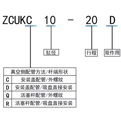 SMC气缸ZCUKQ/ZCUKC/ZCDUKQ/ZCDUKC10/16/200-5D-10D-15D-20D-30D