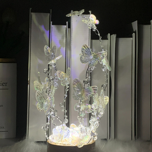 左耳说手工DIY梦幻蝴蝶小夜灯卧室氛围创意摆件生日礼物材料