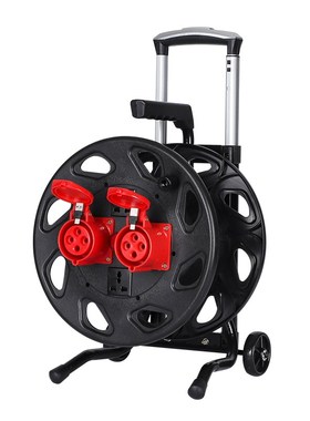 移动电缆盘380v三相四线拖线盘16a25a四脚插头绕卷电线轴滚大功率