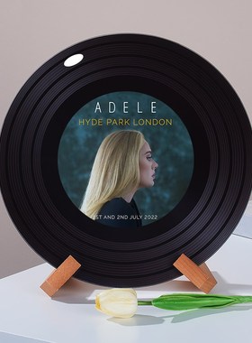 阿黛尔Adele可定制高档黑w胶唱片摆件杂志架软装摆件创意生日礼物