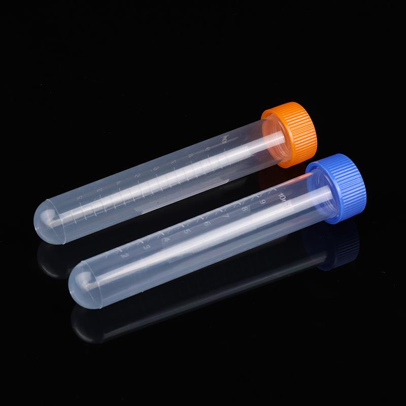 厂家供应塑料离心管10ml螺口圆底离心管实验室耗材15ml刻度离心管