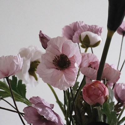 半夏仿真花束紫色虞美人假花摆设轻奢高端客厅装饰插花花艺摆件