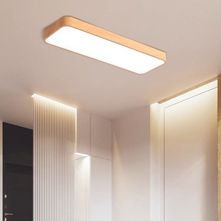阳台灯顶灯超薄吸顶灯长条灯LED木纹超亮简约现代厨房走廊过道灯