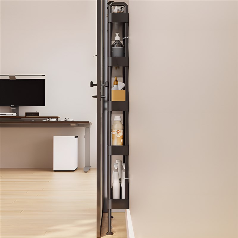 门后置物架厨房夹缝靠墙落地10ycm宽极窄浴室用品多层调料收纳架