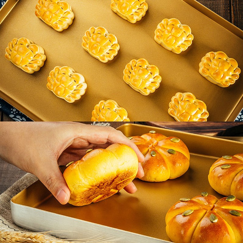 法焙客喜之焙不粘l长方形家用烤盘40*30金色大尺寸烤盘烘焙模具