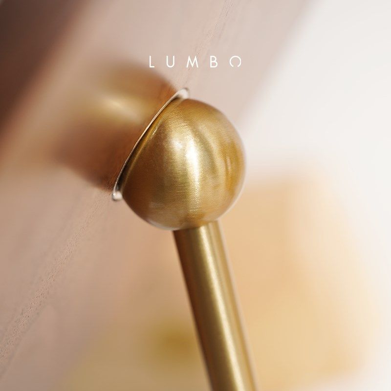 LUMBO良白/桂月梳妆镜/黑胡桃木实木台式卧室复古化妆镜子手持镜