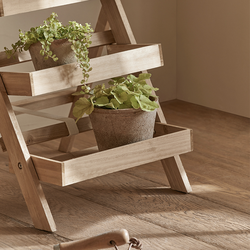 多层实木落c地式花架子阳台木质多肉置物架折叠户外花园多层花盆