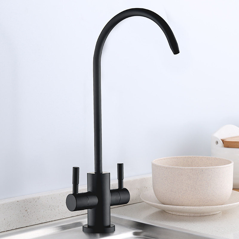 加长螺杆螺纹304不锈钢纯净水器龙头直饮水细嘴单冷双把净水器头