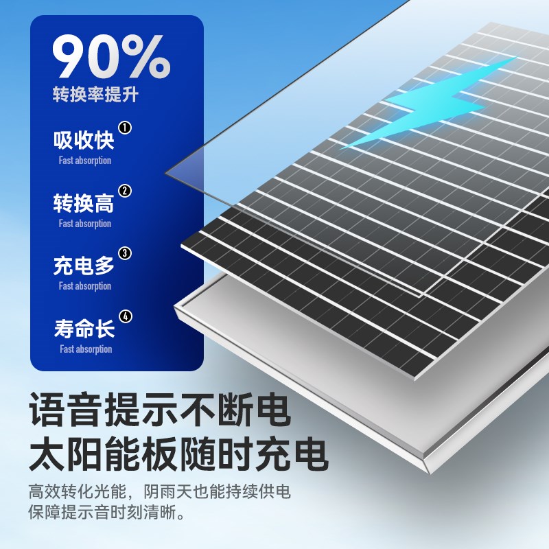 太阳能人体喊话器工地施工交通安全语言警示器垃圾分类语音提示器