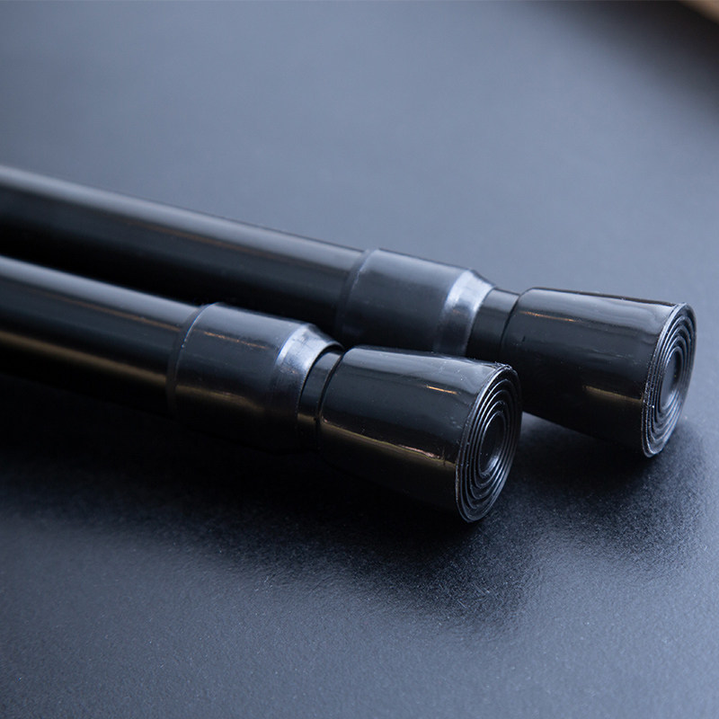 门帘小半帘免打孔烤漆伸缩杆飘窗阳台试衣间窗帘杆黑白晾衣柜细杆