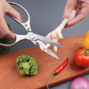 德国304不锈钢辅食剪刀宝宝专用厨房多功能剪鸡骨头研磨强力剪刀