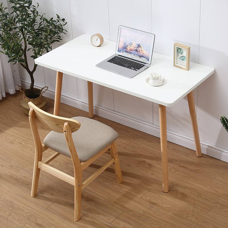 电脑桌台式学生家用卧室书桌写字学习桌简易办公桌工作台实木桌子