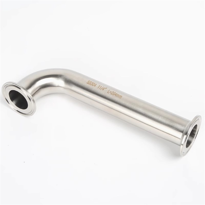 304不锈钢卫生级快装弯头316卡箍F式快接接头卡盘式管单边加长接