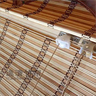 冲钻阳台飘窗半遮光n竹帘窗帘办公卷帘罗马帘配件防蚊隔断推拉移