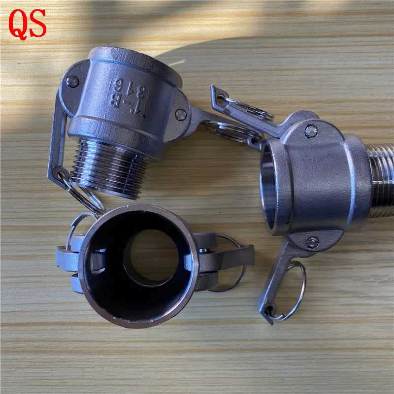 不锈钢304高压快速接头 母头外螺纹扳把式水管快接B型外牙316接头