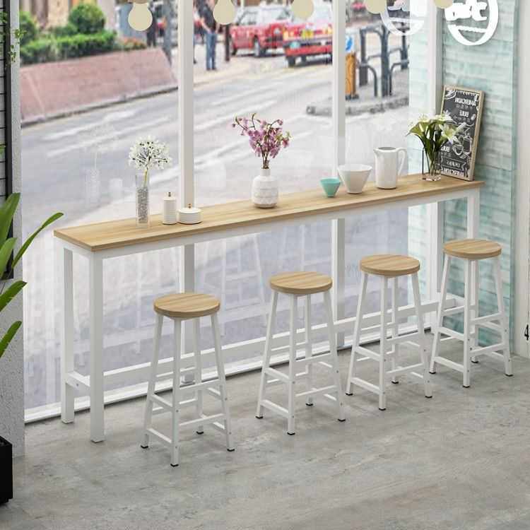 靠墙吧台桌家用客厅高脚桌简约酒吧餐桌奶茶店桌椅组合长条桌
