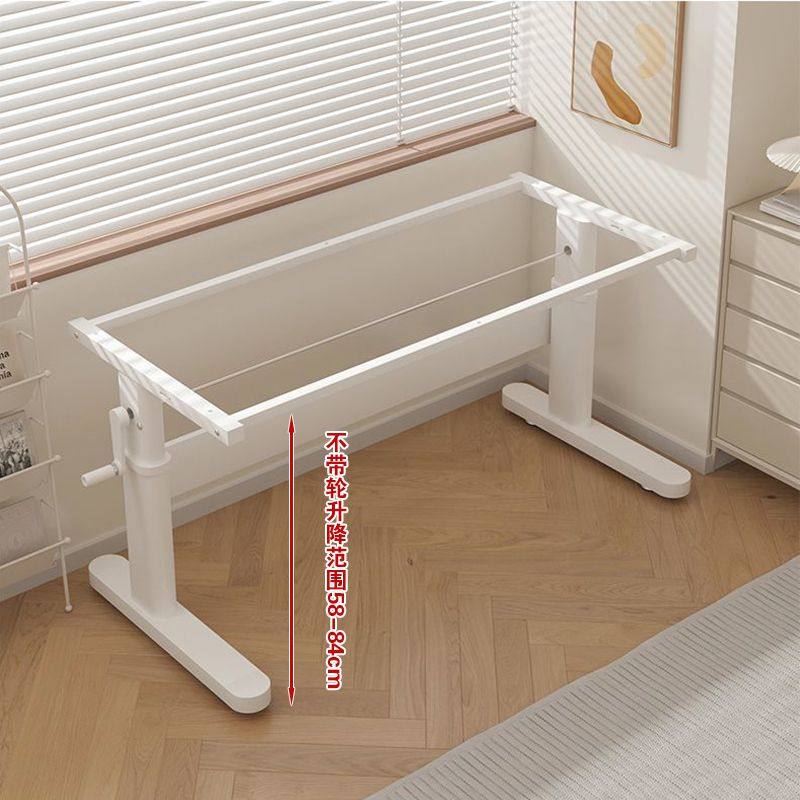 手摇升降桌架升降桌腿电脑加粗书桌支架桌脚碳钢架子调节桌腿手动