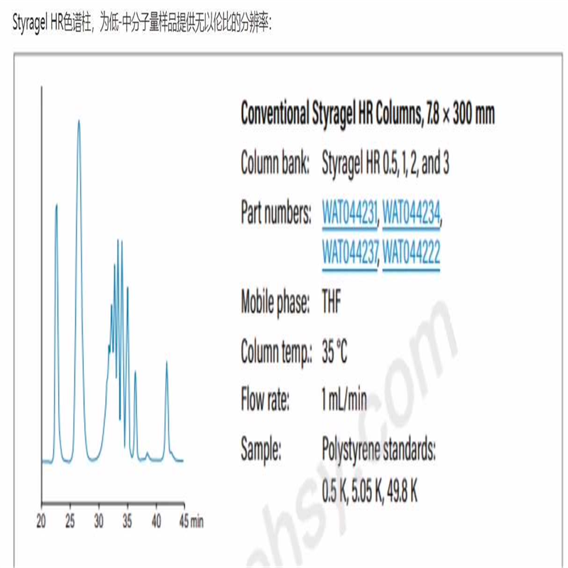 沃特世SEC/GPC液相色谱柱：~议价