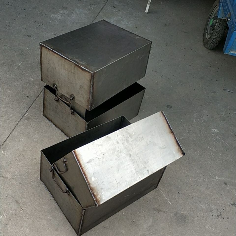 定制铁皮箱子工具箱长方形铁盒周转箱物料箱加厚承重铁盘焊接加工