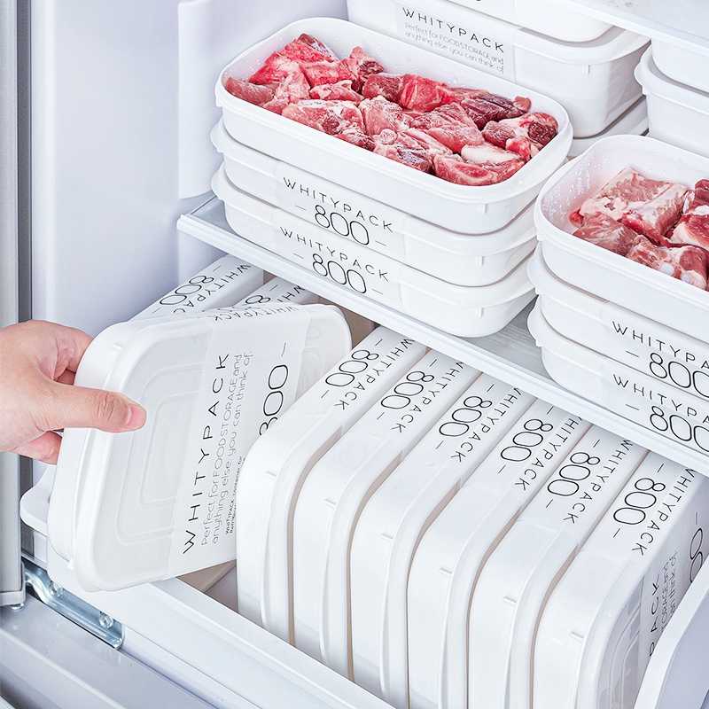 日式冰箱冷冻收纳盒备菜盒冻肉分装保鲜盒子食级微波密封饺子