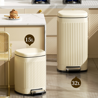 AKBK垃圾桶家用厨房轻奢高档客厅脚踏式不锈钢脚踩大容量2025