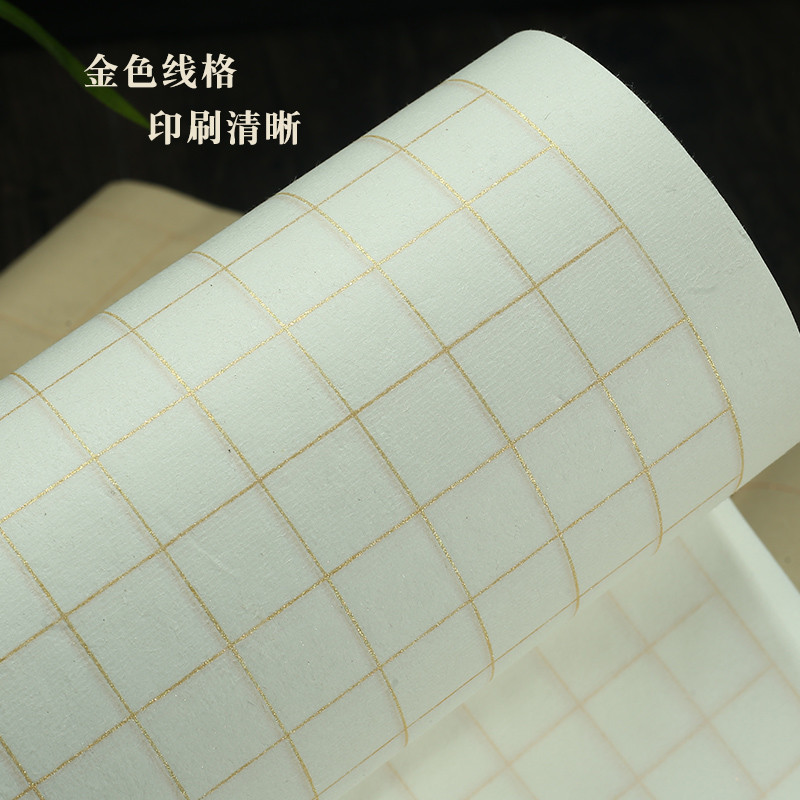 四堂 安徽宣纸半生半熟毛笔字书法专用纸中小楷书法1.5方格宣纸