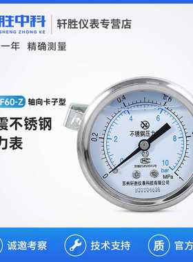 YNBF60Z 面板式不锈钢压力表 支架安装 盘装式不锈钢耐震压力表