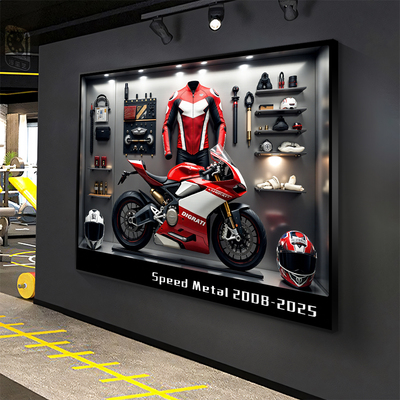 机车挂画高级感led带灯壁画电竞房网咖机车挂画男孩卧室装饰画