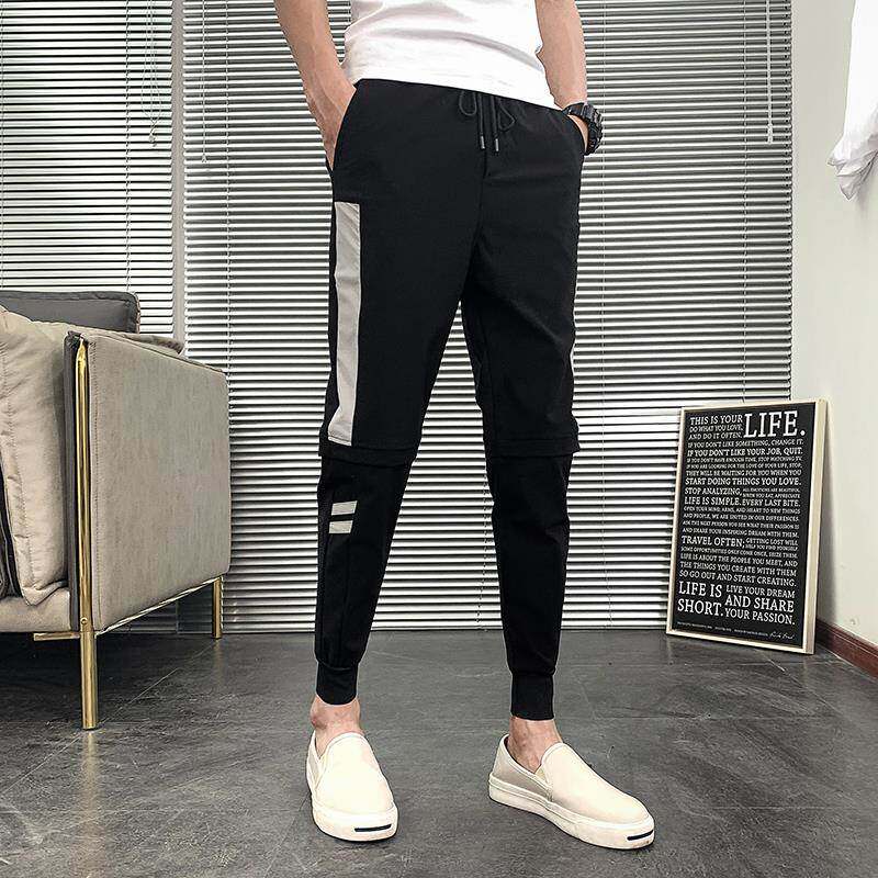 束脚裤潮流休闲裤男潮牌春夏2024年宽松小脚九分裤男收口运动卫裤