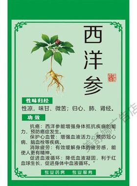 中草药功效海报中药材贴纸挂图人参宣传画鹿茸虫草三七滋补品好处