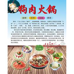 狗肉火锅海报脆皮狗肉文化起源墙贴狗肉馆饭店大排挡自粘美食店