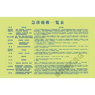 医院诊所规章制度急诊抢救一览表操作规程常用药物配伍禁忌表海报