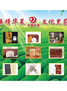 情华莱文化黑茶海报展板世界只有中国有中国只有湖南有墙贴KT板