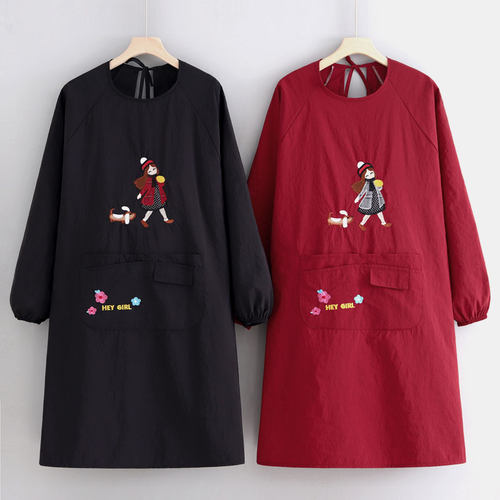 长袖围裙厨房家用做饭罩衣