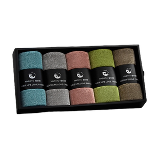 【7A级抑菌防螨】馨织图毛巾礼盒加厚吸水珊瑚绒不掉色5条装-AR