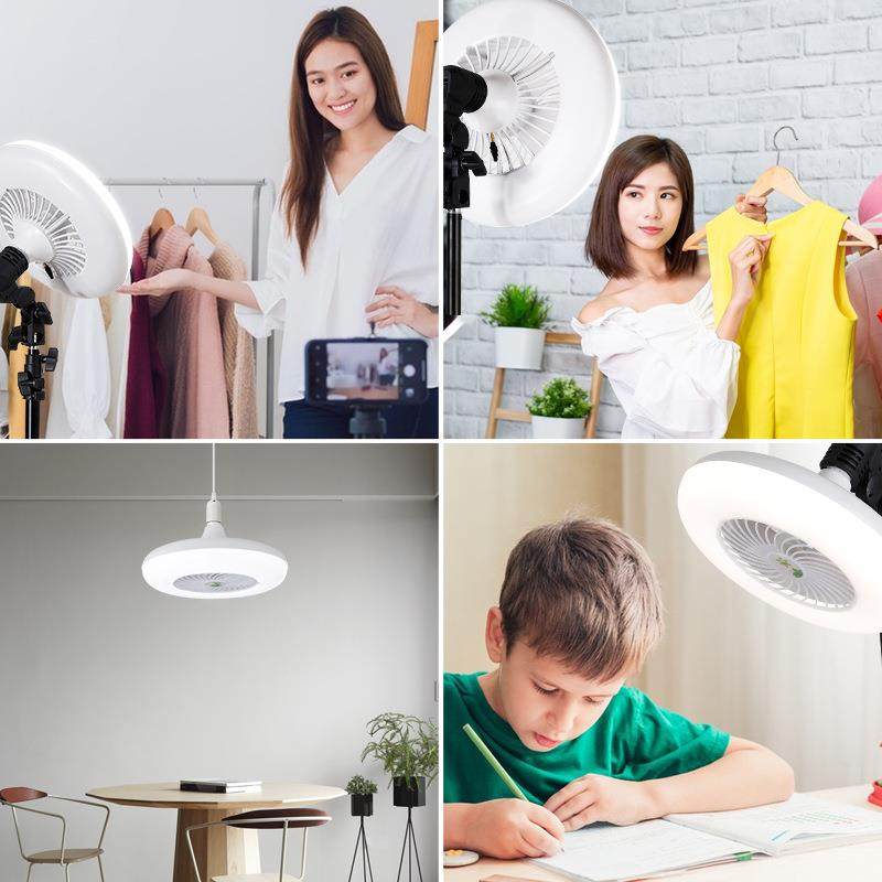 e螺口风扇灯led灯泡带风扇负离子净化空气风扇灯V-V风扇灯