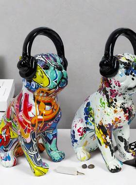 复古动物艺术品摆件树脂工艺品狗家居客厅柜子装饰品公仔造型