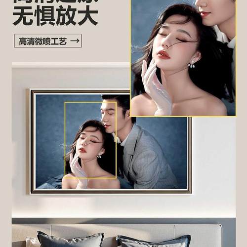 婚纱照相框挂墙洗照片相框定制作床头结婚照全家福放大照片墙打