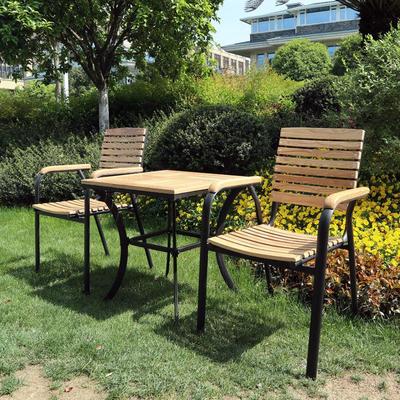 户外休闲桌椅组合实木庭院木条桌椅五件套花园阳台水曲柳室外家具