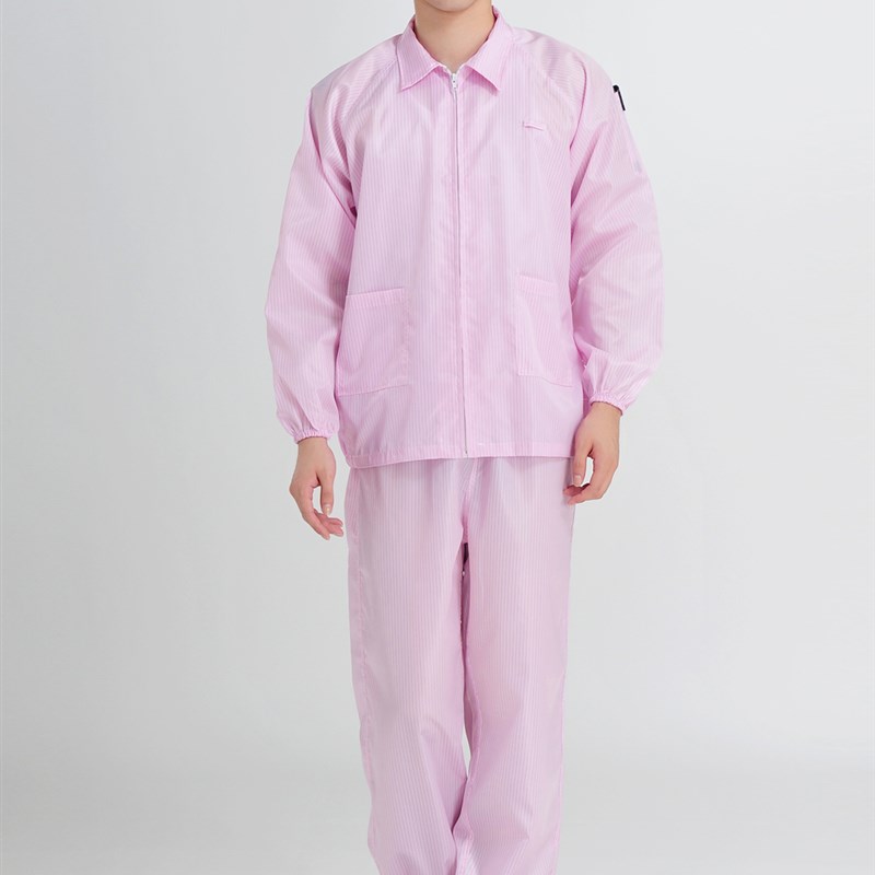 QCFH防静电工作服分体车间防护上衣白色防尘男女食品服无尘服蓝色