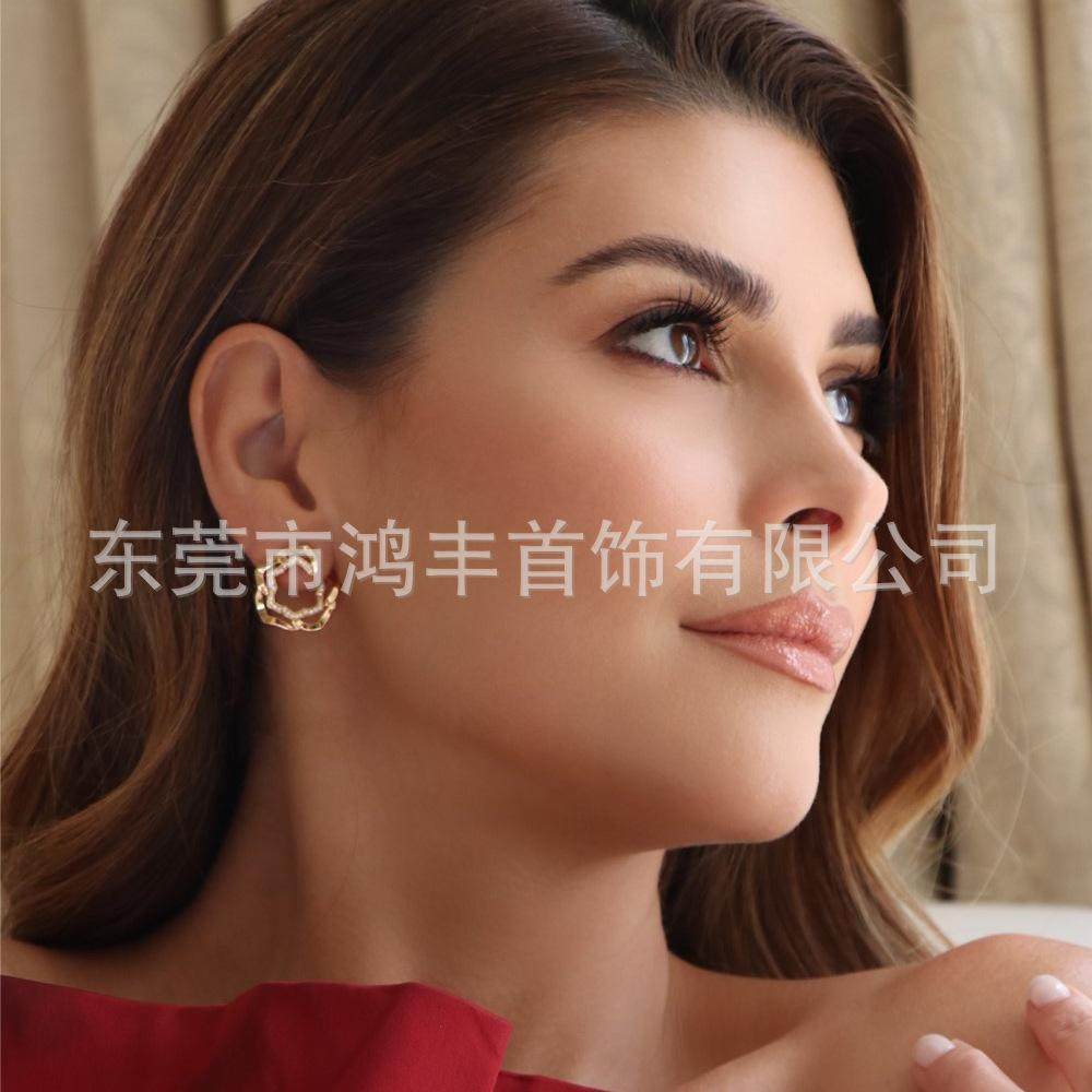 耳环耳钉玫瑰同款女耳饰花之战令仪俞飞鸿复古镂空镶钻锆石小众感