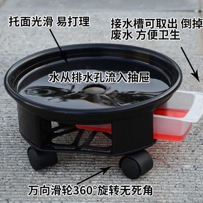 花盆托盘带轮塑料加厚移动花盘接水盘万向轮托盘圆形花盆底座滚轮