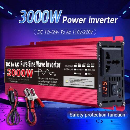 好货1000W 1600W 2200W 3000W Pure Sine Wave Inverter DC 12V 2