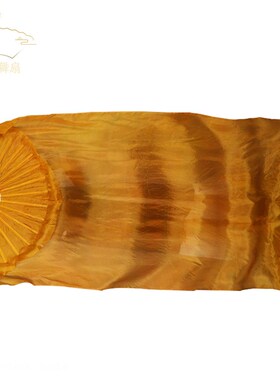 母亲河扇子舞蹈扇土黄色秋天枯黄古典舞长绸扇黄河主题舞台道具