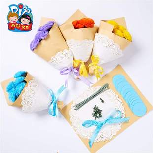 Teachers Day blessing gift manual DIY holding flower mater