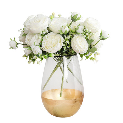 好货Hot Selling 1pcs/30cm Rose Pink Silk Bouquet Peony Artif