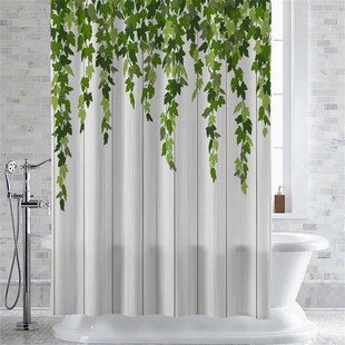 Rattan Leaves Wood Grain Shower Spring Bathroom Plant