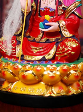 女娲娘娘神像女娲补天大地之母树脂彩绘佛像供奉摆件12寸居家摆件